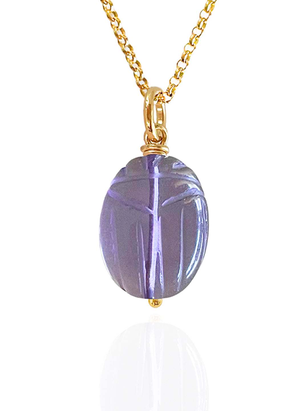 Amethyst Beetle Necklace