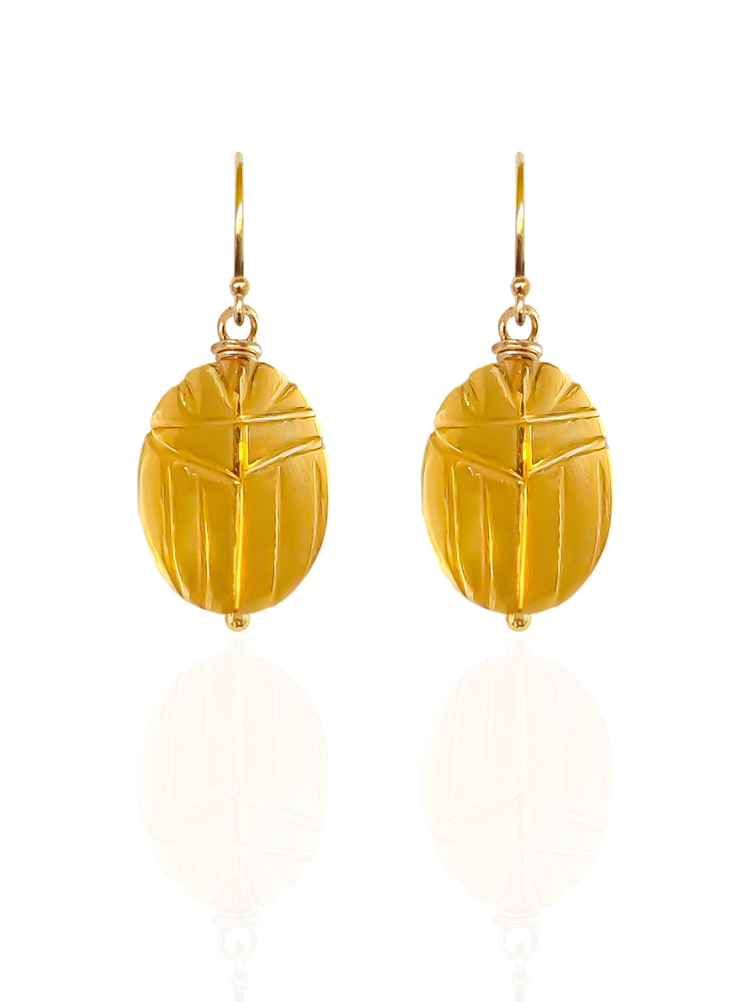 Pendientes Escarabajo Citrino