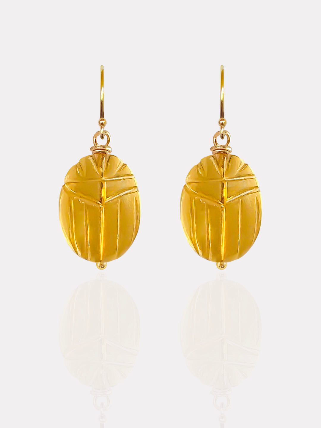 Citrine Beetle Earrings