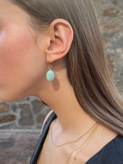 Amazonite Beetle Earrings