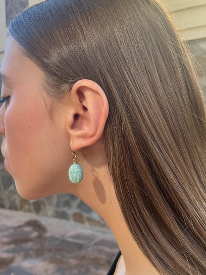 Amazonite Beetle Earrings