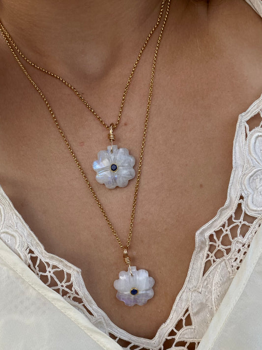 Collar Fortunato Piedra Luna Iridiscente - Sodalita