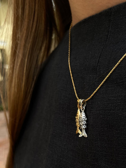 Gold And Silver Poisson Necklace