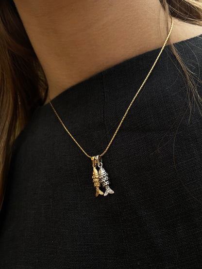 Gold And Silver Poisson Necklace