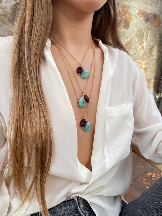 Collar Fortunato Amazonita - Ónix Verde