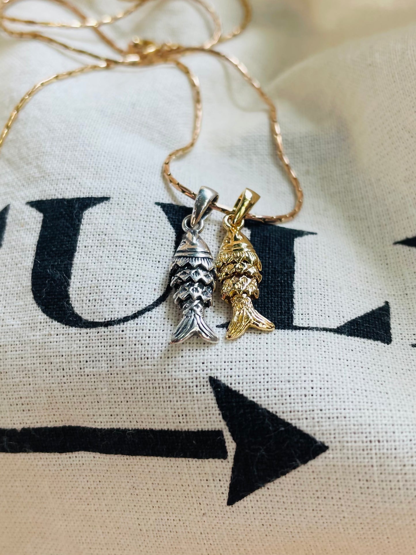 Gold And Silver Poisson Necklace