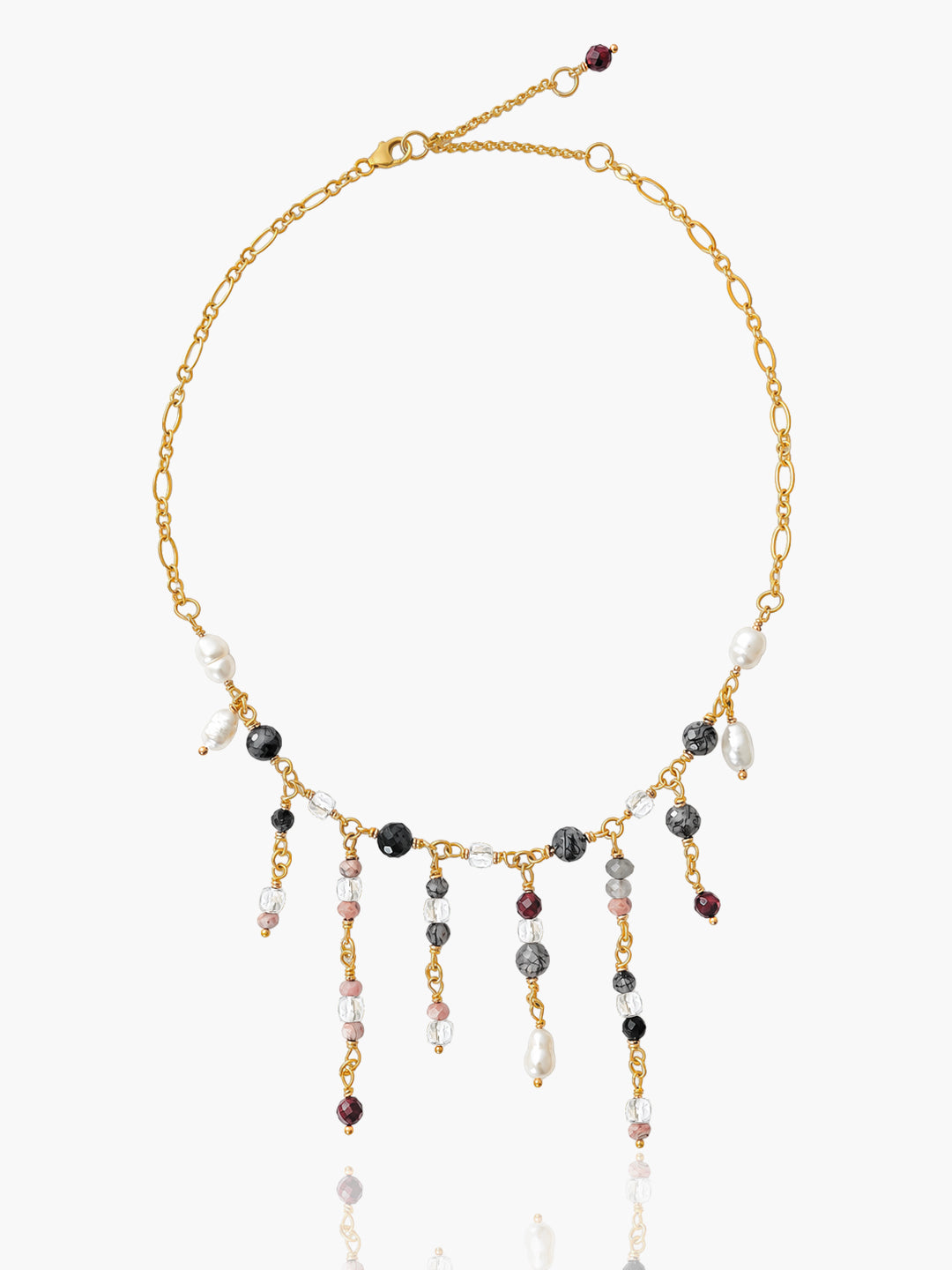 Aura. Choker de piedras naturales. Baño oro 18k.