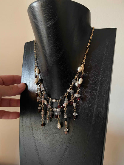 Choker Aura unido a la pulsera Claroscuro. Joyas transformables.