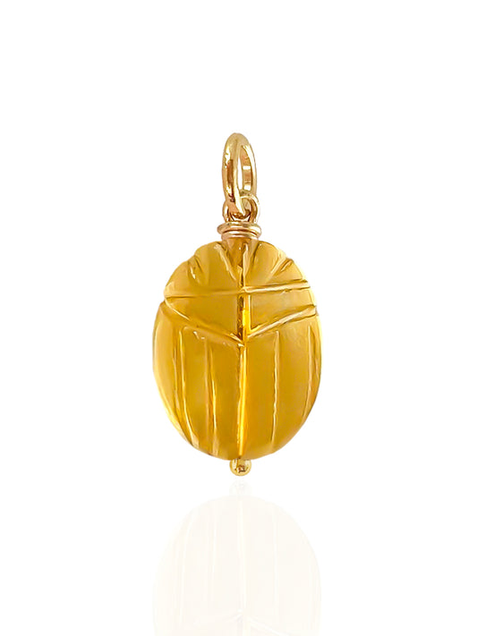 Citrine Beetle Pendant