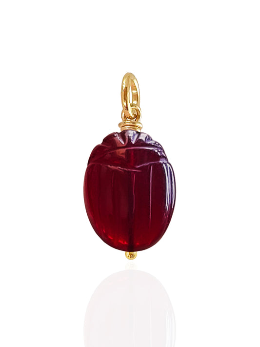 Garnet Beetle Pendant