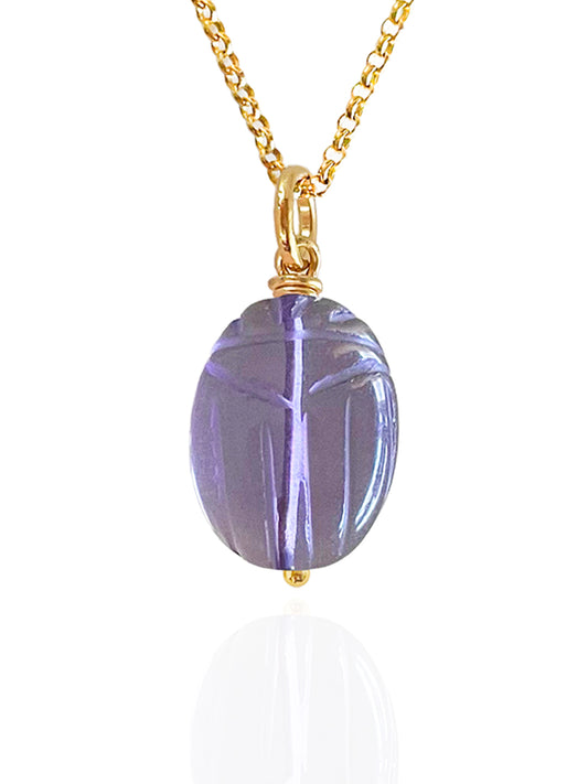 Amethyst Beetle Necklace