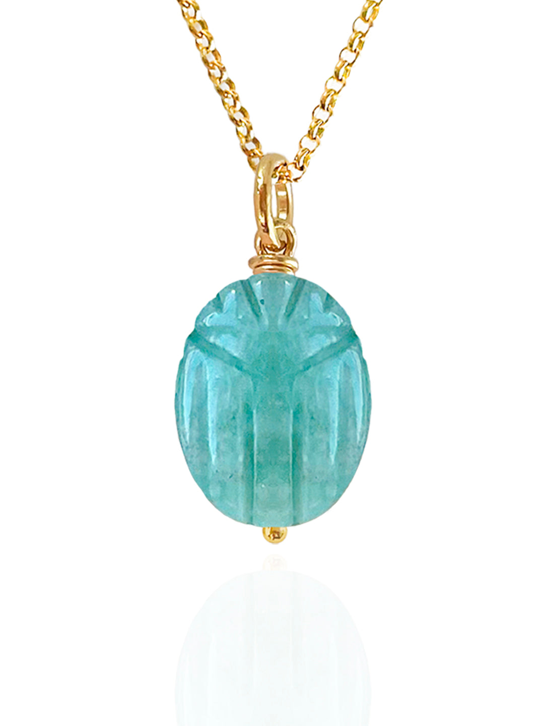 Amazonite Beetle Necklace