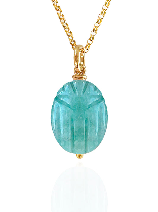Amazonite Beetle Necklace