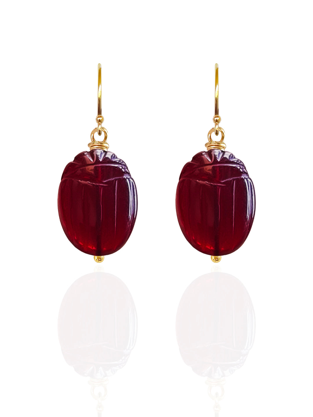 Garnet Beetle Earrings