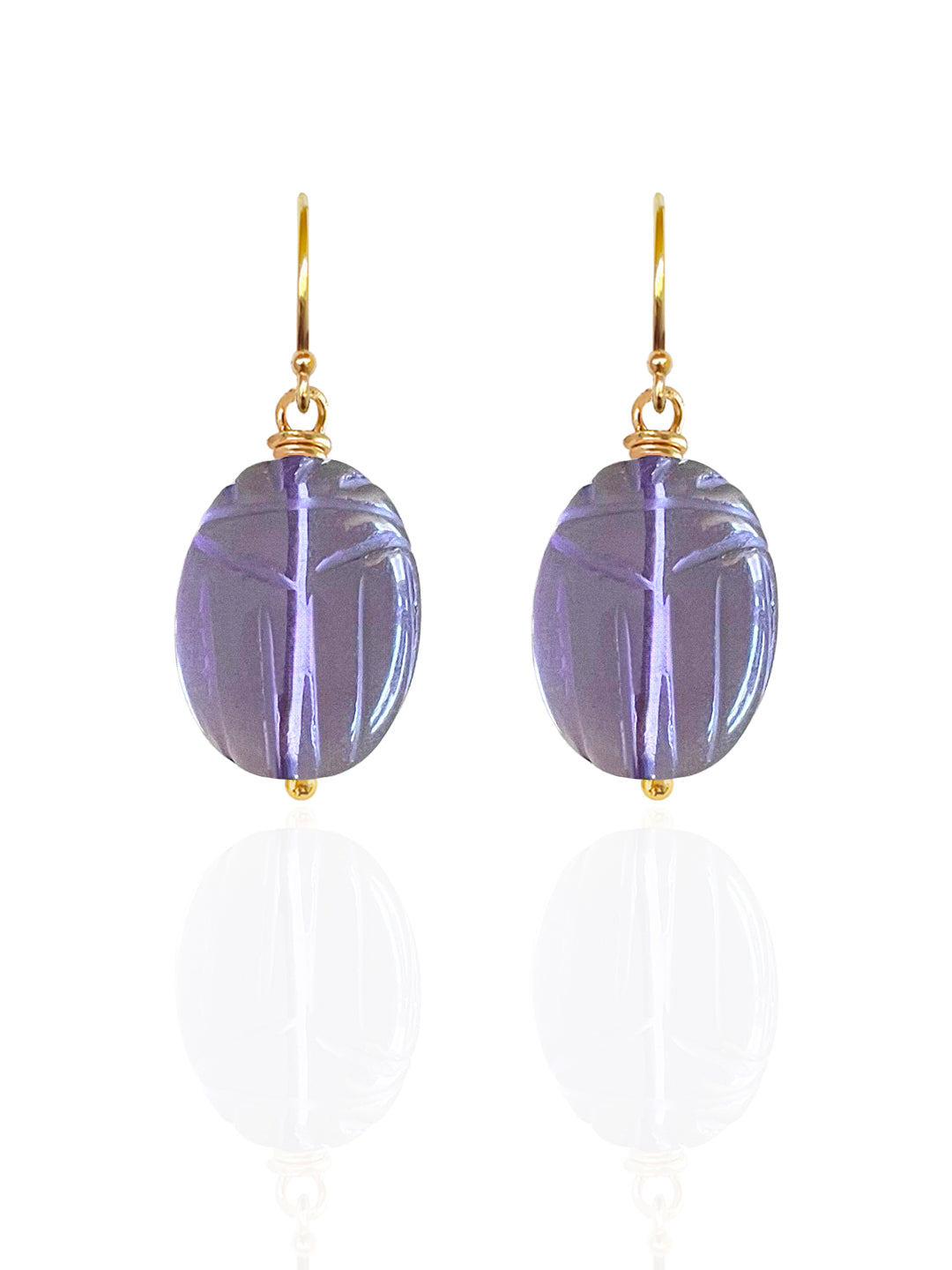 Amethyst Beetle Earrings