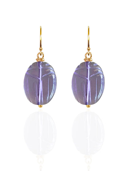 Amethyst Beetle Earrings