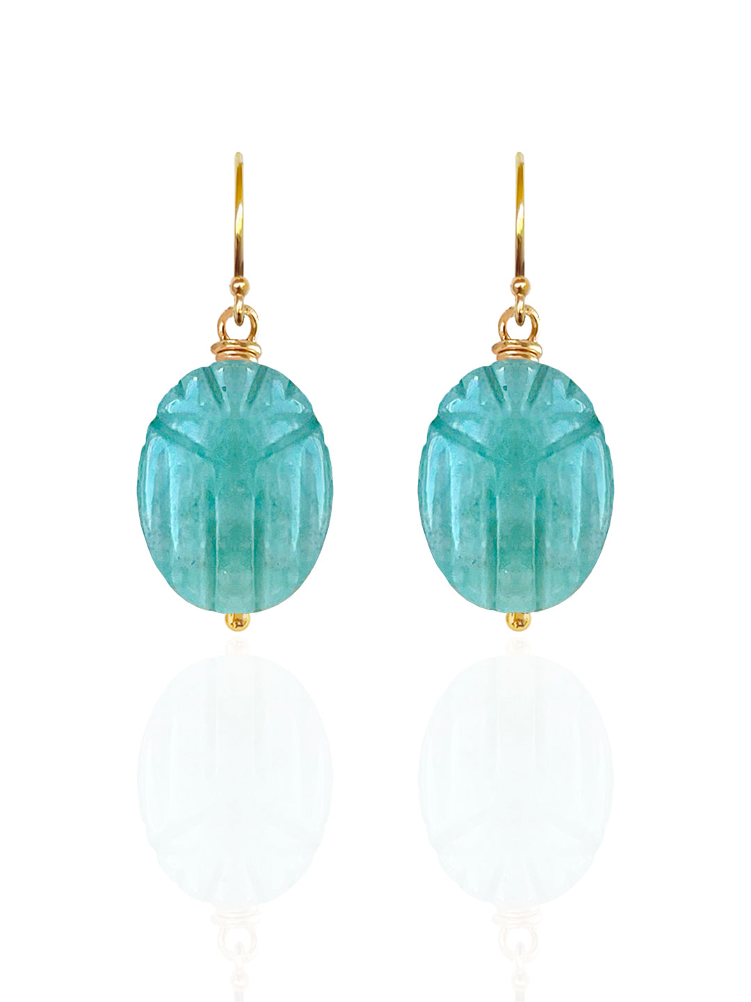 Amazonite Beetle Earrings