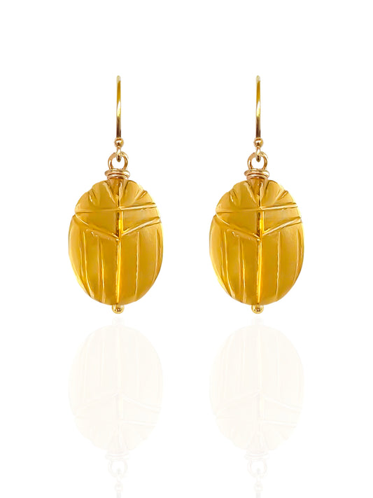 Pendientes Escarabajo Citrino