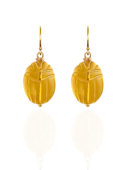 Pendientes Escarabajo Citrino